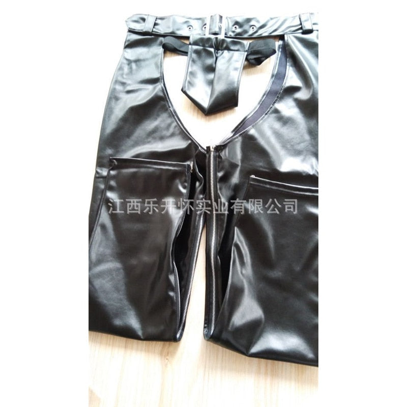 PU Leather Assless Chaps For Men | dmunderwear product image 4