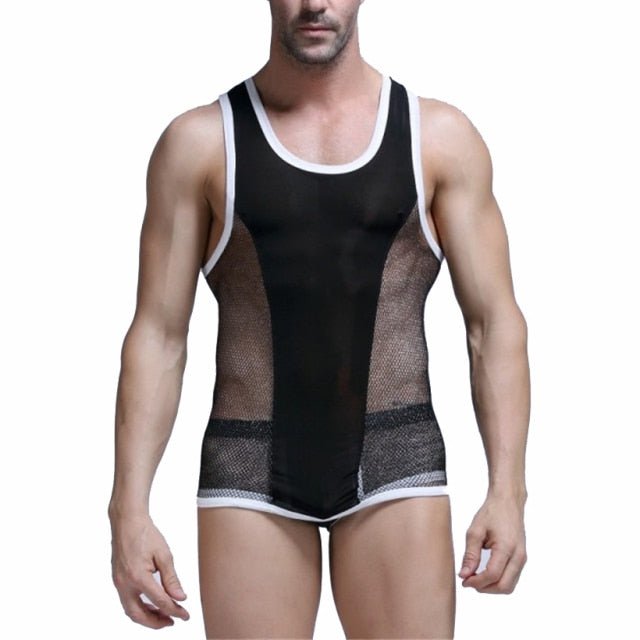 Racing Stripe Mesh Tanktop + Boxer Briefs | dmunderwear detail image 14