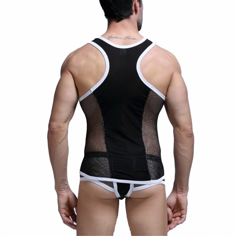 Racing Stripe Mesh Tanktop + Boxer Briefs | dmunderwear detail image 17