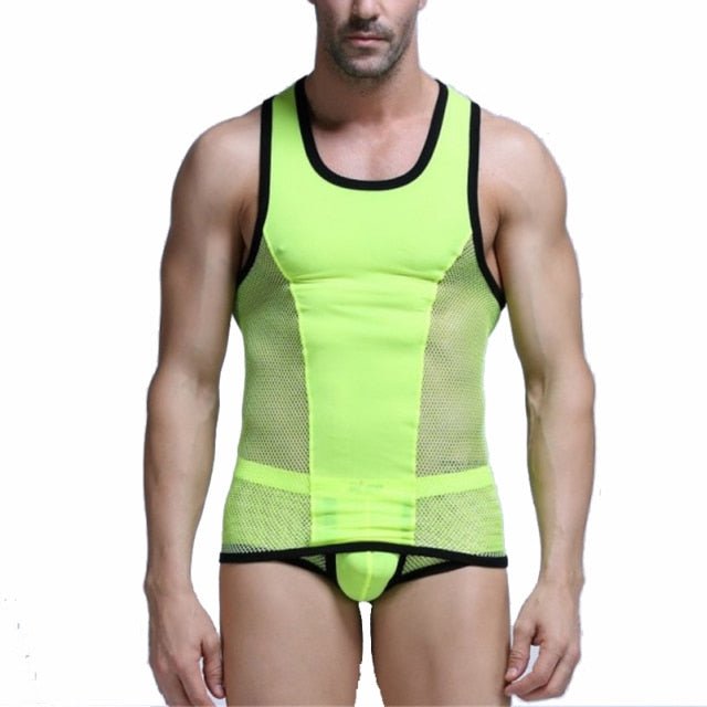Racing Stripe Mesh Tanktop + Boxer Briefs | dmunderwear detail image 3