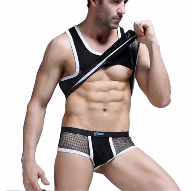 ORVLS Racing Stripe Mesh Tanktop + Boxer Briefs | dmunderwear detail image 11
