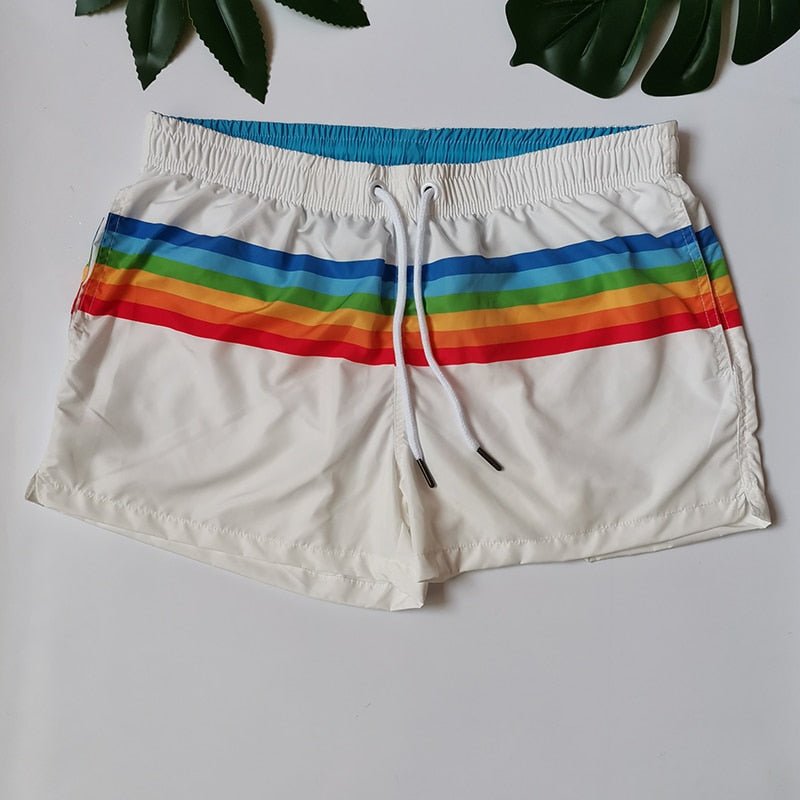 Rainbow Striped Board Shorts | dmunderwear detail image 4