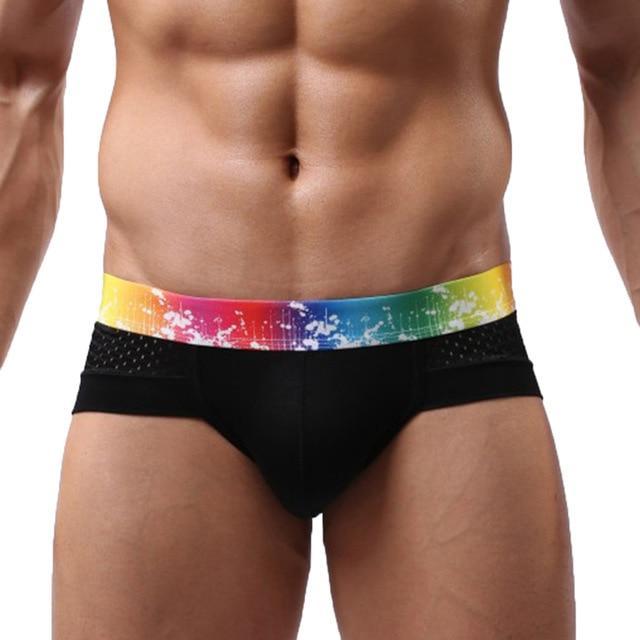 Rainbow Band Mesh Briefs | dmunderwear detail image 4