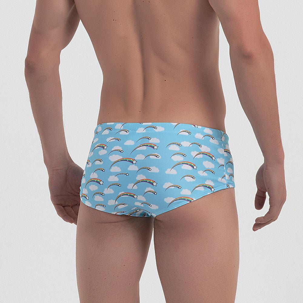 Rainbow Cloud Swim Trunks | dmunderwear detail image 2