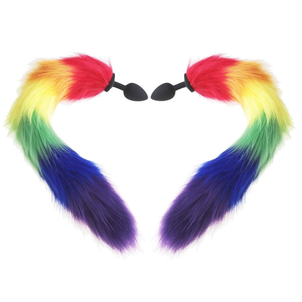 Rainbow-Colored Tail Plug Sex Toy | dmunderwear detail image 1