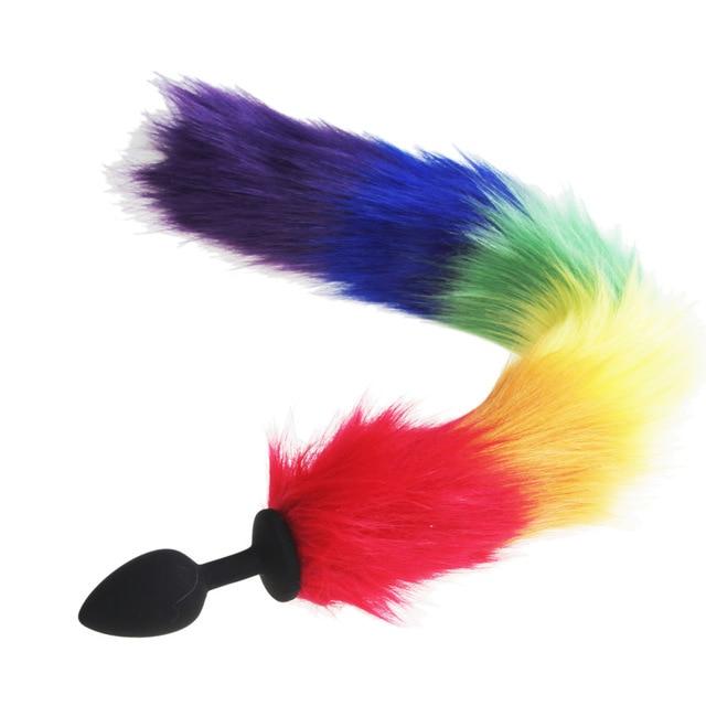 Rainbow-Colored Tail Plug Sex Toy | dmunderwear variant image