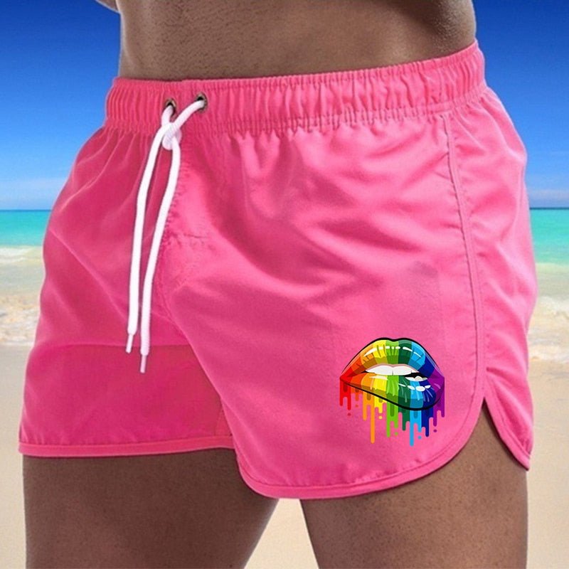 ORVLS Rainbow Lips Board Shorts | dmunderwear detail image 1