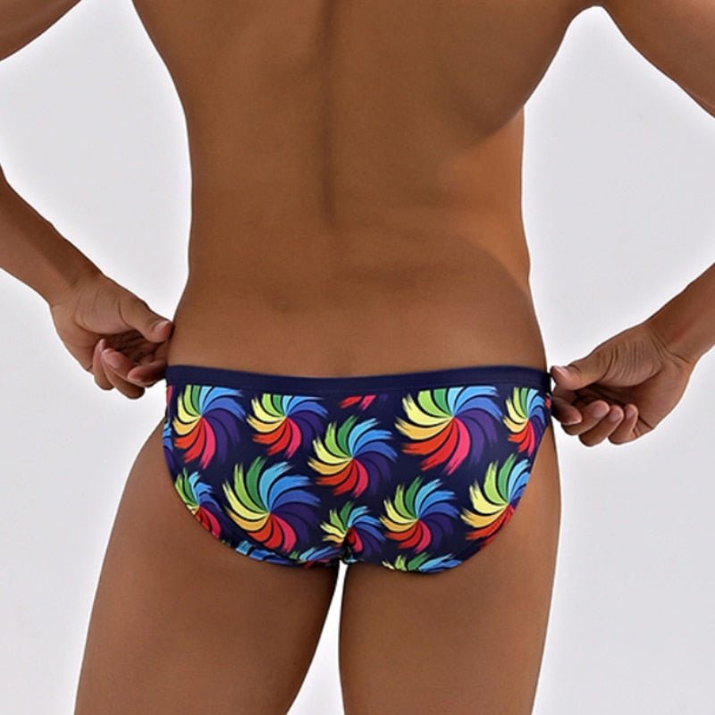 ORVLS Rainbow Peacock Skinny Swim Briefs | dmunderwear product image 2