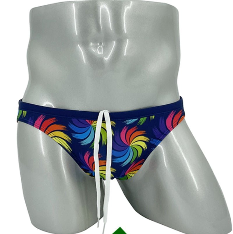 ORVLS Rainbow Peacock Skinny Swim Briefs | dmunderwear product image 5