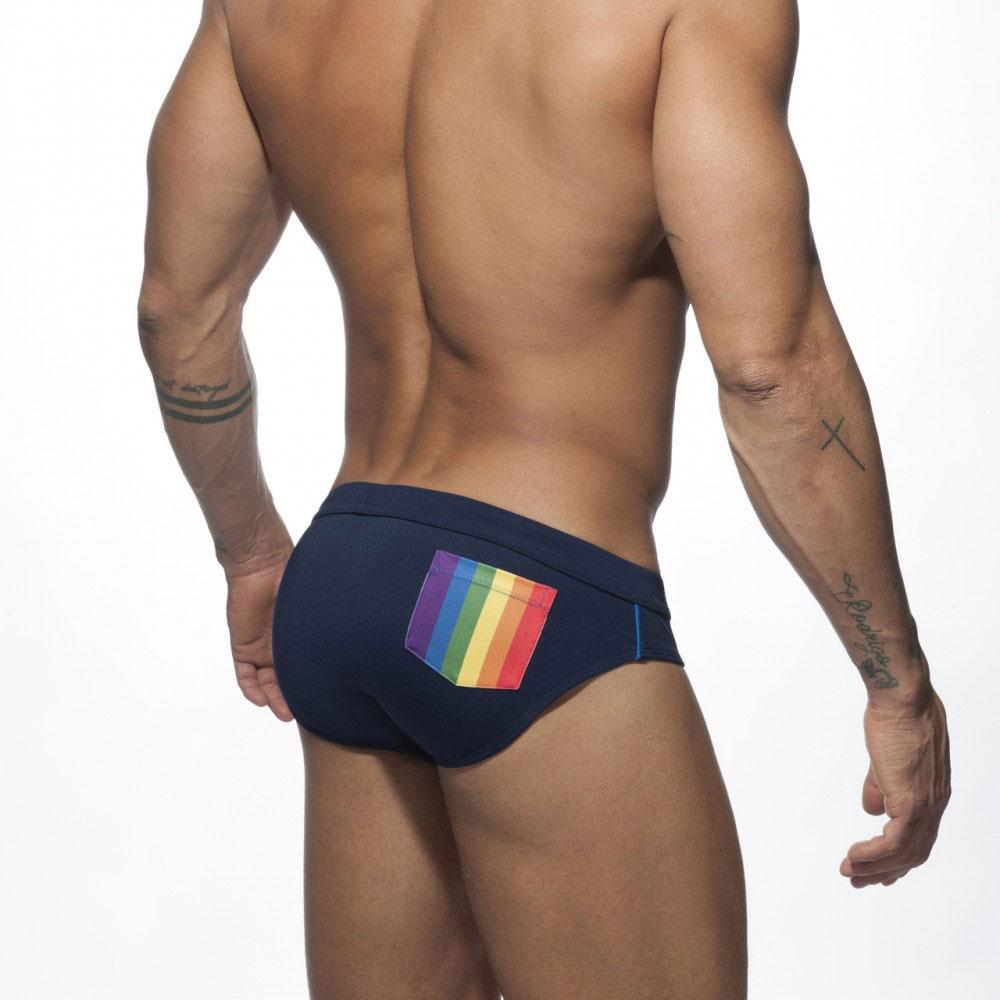 ORVLS Rainbow Pocket Swim Briefs | dmunderwear detail image 3