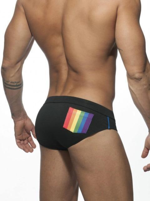 ORVLS Rainbow Pocket Swim Briefs | dmunderwear detail image 5