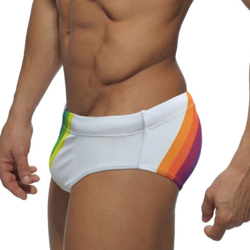 Rainbow Sailor Swim Briefs | dmunderwear detail image 9