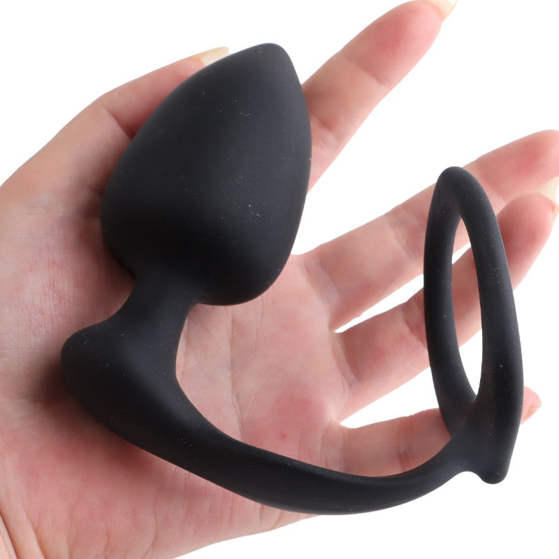 Rapture Cock Ring With Butt Plug | dmunderwear detail image 1