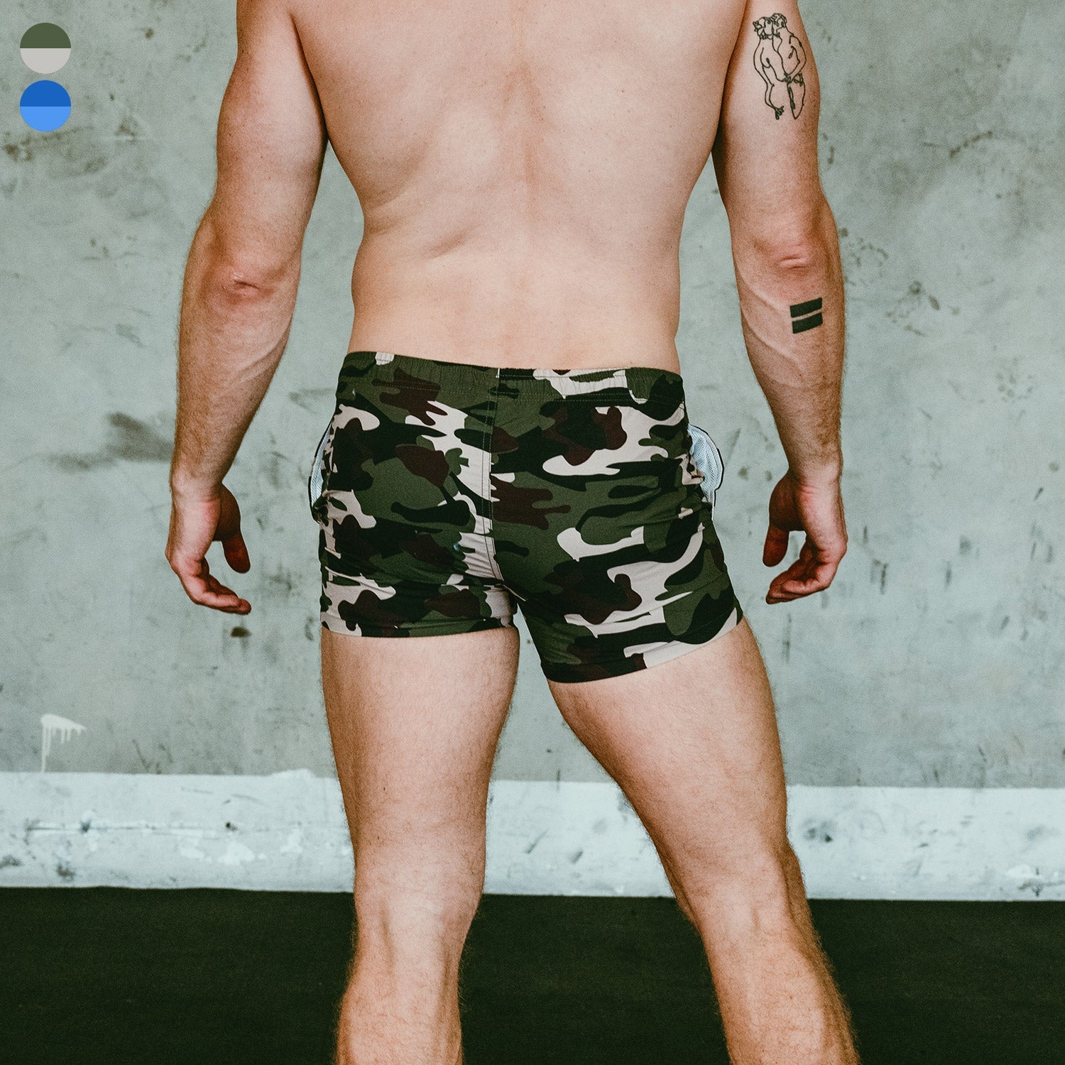 Seobean Camo Swim Trunks | dmunderwear detail image 2