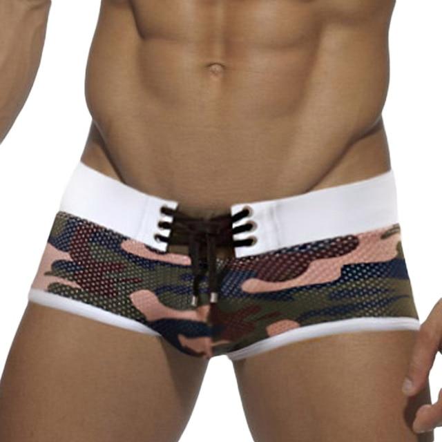 Seobean Laced Mesh Swim Trunks | dmunderwear detail image 1