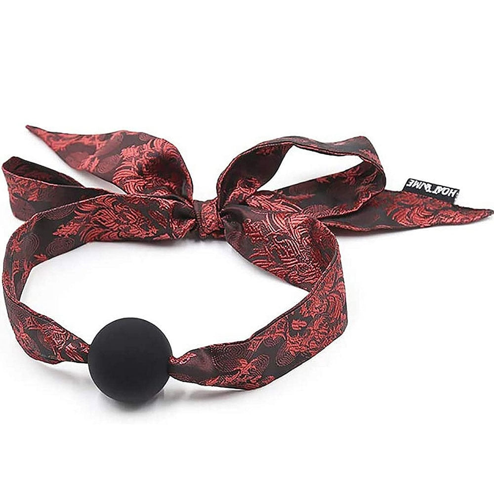 Sexy Satin Ball Plug Mouth Gag | dmunderwear detail image 1