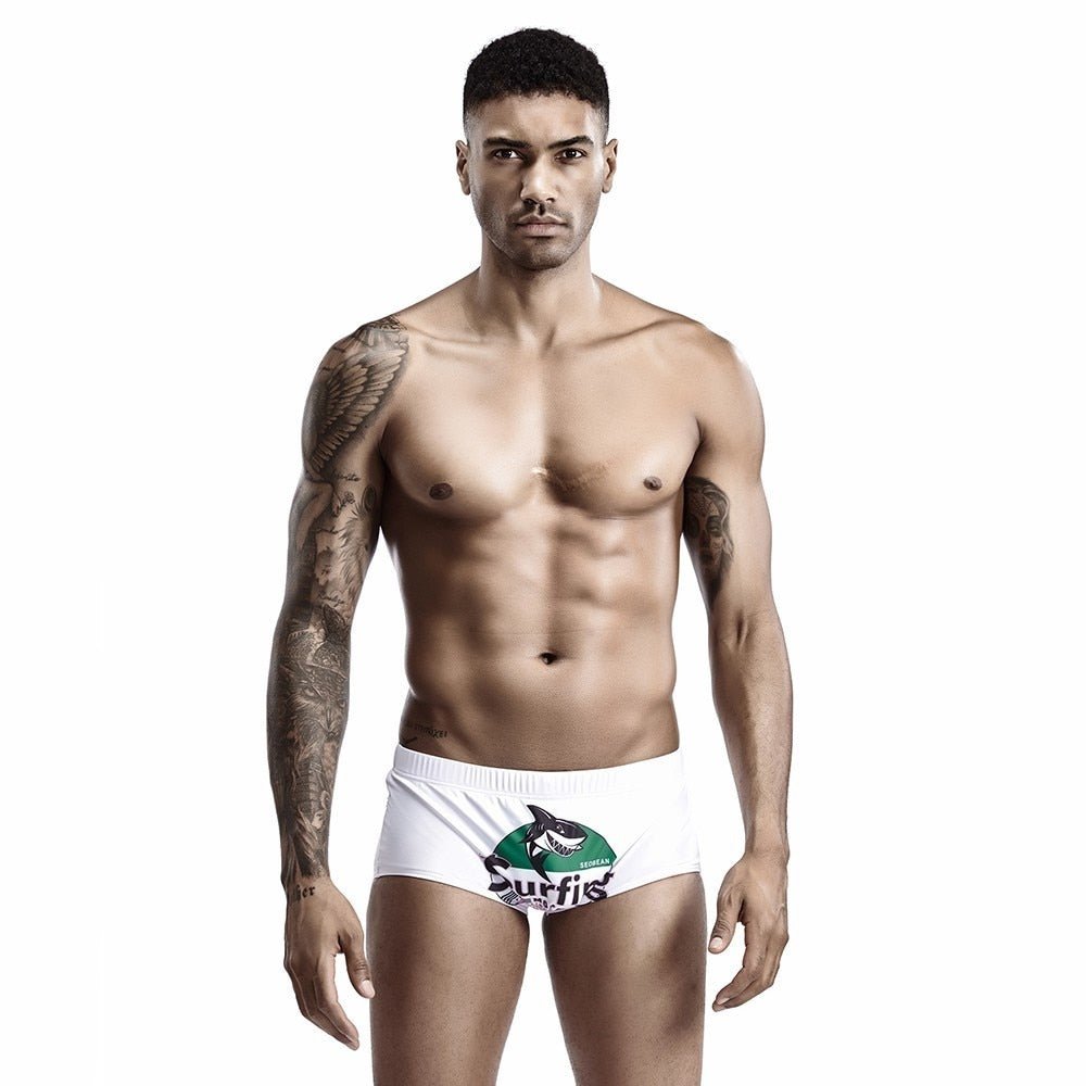 ORVLS Shark Surfing Swim Trunks | dmunderwear detail image 3