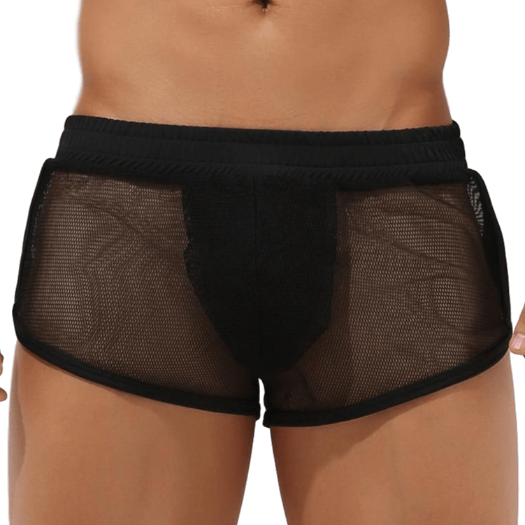 Sheer Mesh Jogger Shorts | dmunderwear detail image 1