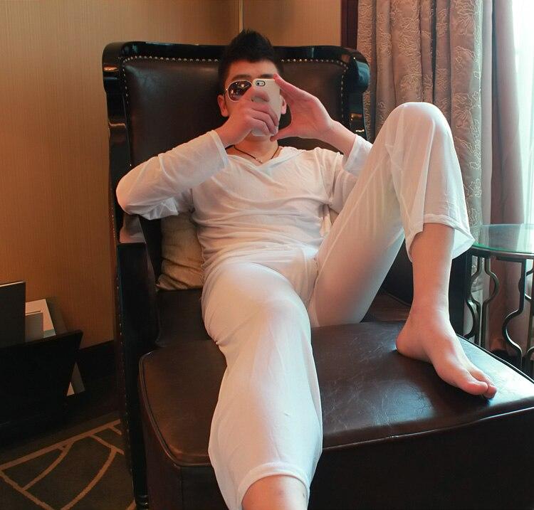 Sheer Pajamas with Hoodie | dmunderwear detail image 4