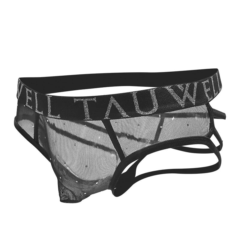 Sheer Webbed Thong | dmunderwear detail image 4