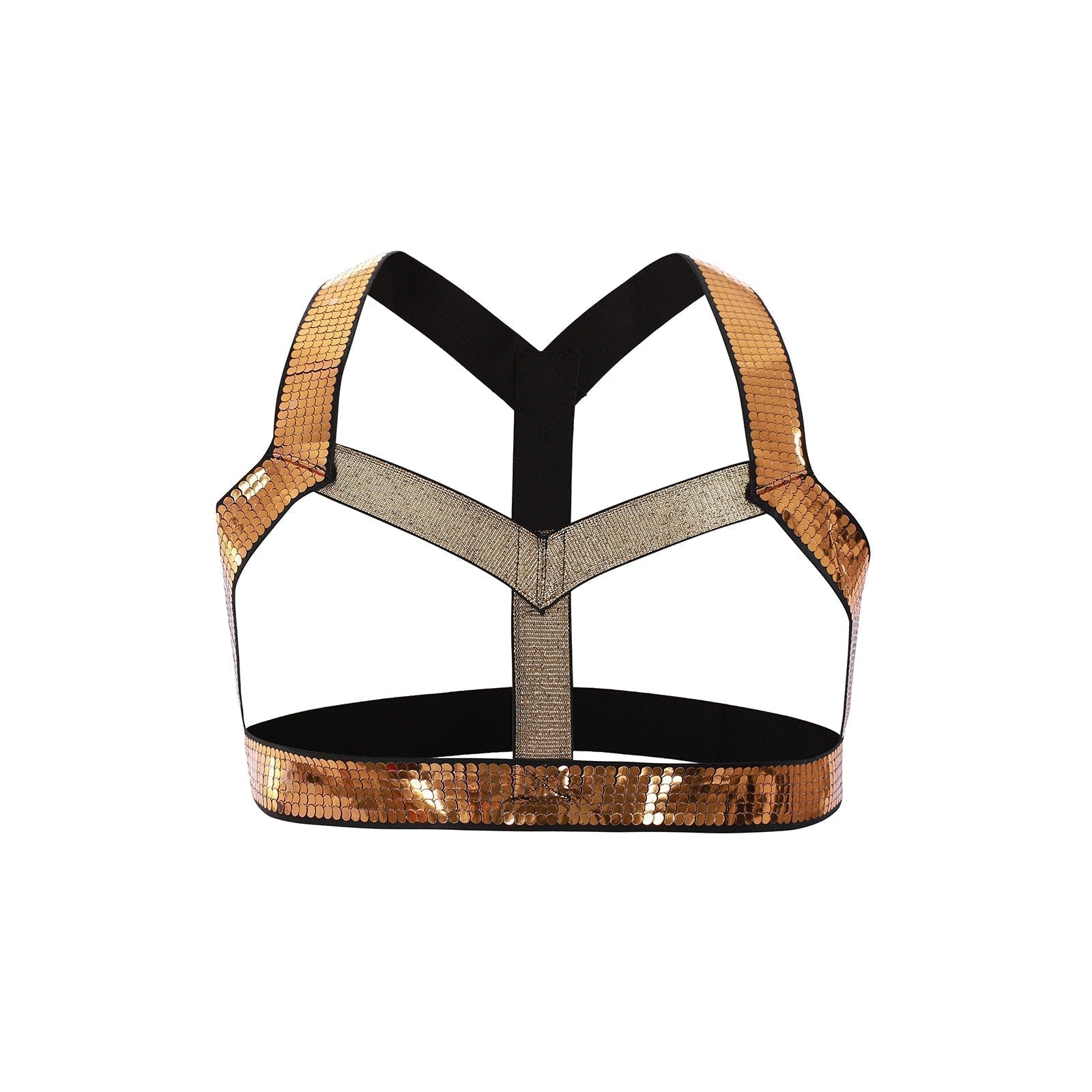 ORVLS Shiny Gold Pec Harness | dmunderwear product image 3