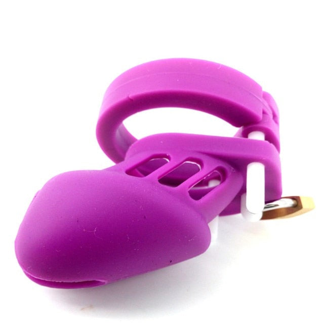 Silicone Purple Chastity Cage | dmunderwear detail image 1