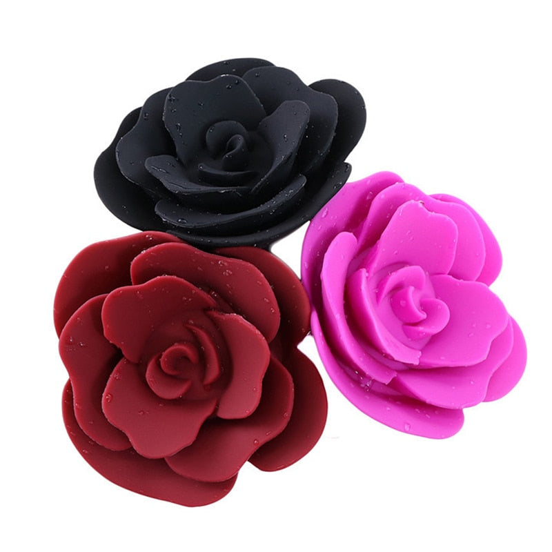 Silicone Rose Butt Plug | dmunderwear detail image 1