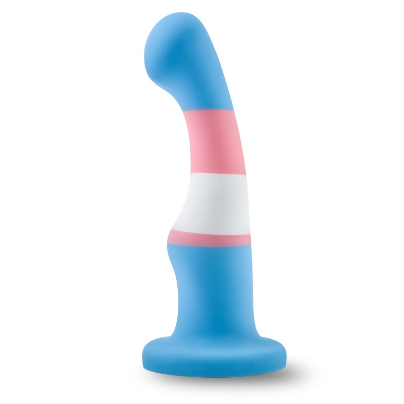 Silicone Transgender Pride Dildo | dmunderwear detail image 1