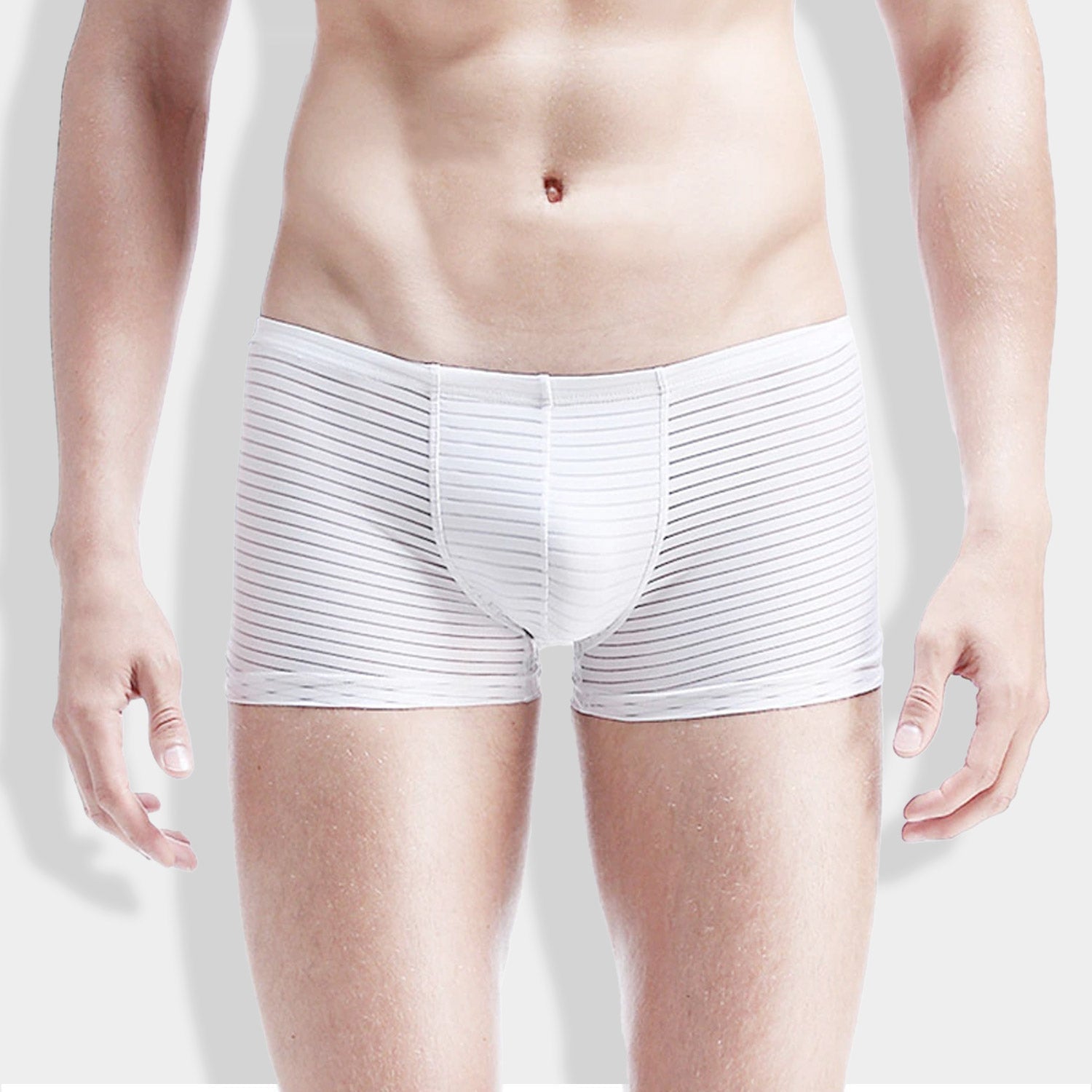 Silky Sheer Striped Boxer Briefs 4-Pack | dmunderwear detail image 4