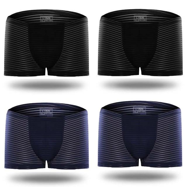 Silky Sheer Striped Boxer Briefs 4-Pack | dmunderwear detail image 8