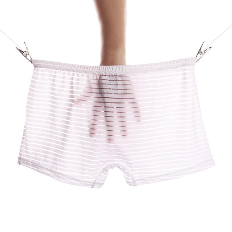 Silky Sheer Striped Boxers | dmunderwear detail image 1