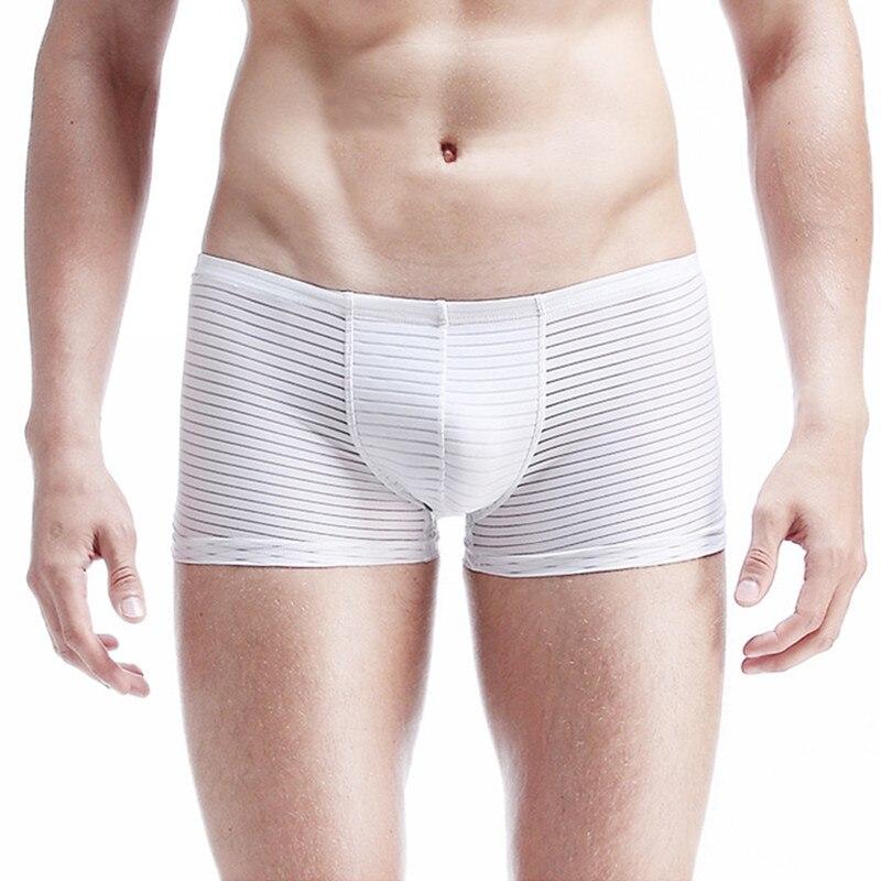 Silky Sheer Striped Boxers | dmunderwear detail image 4