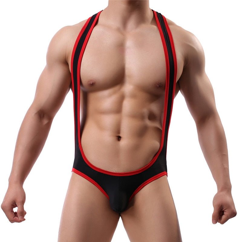 Solid Open Chest Brief Singlet | dmunderwear variant image