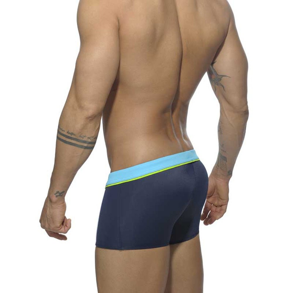 Square Cut Racing Stripe Swim Trunks | dmunderwear detail image 6