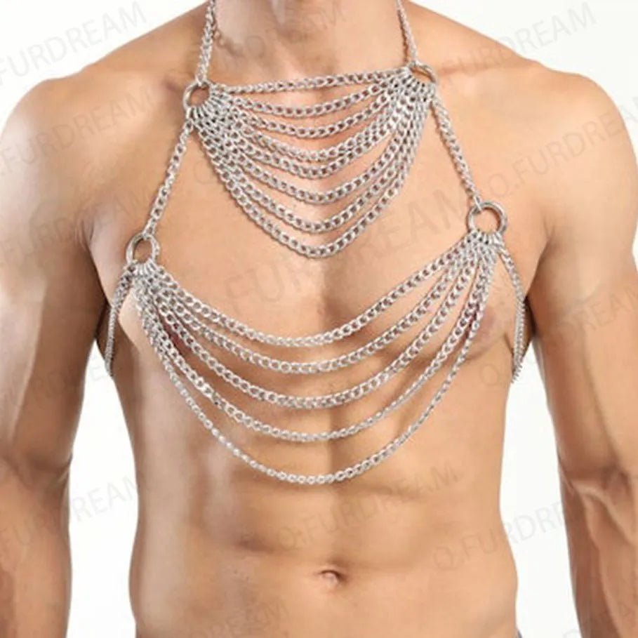 Stainless Steel Metallic Waterfall Harness | dmunderwear detail image 1
