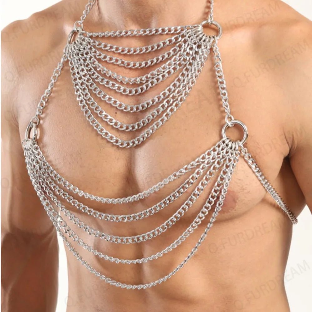 Stainless Steel Metallic Waterfall Harness | dmunderwear variant image