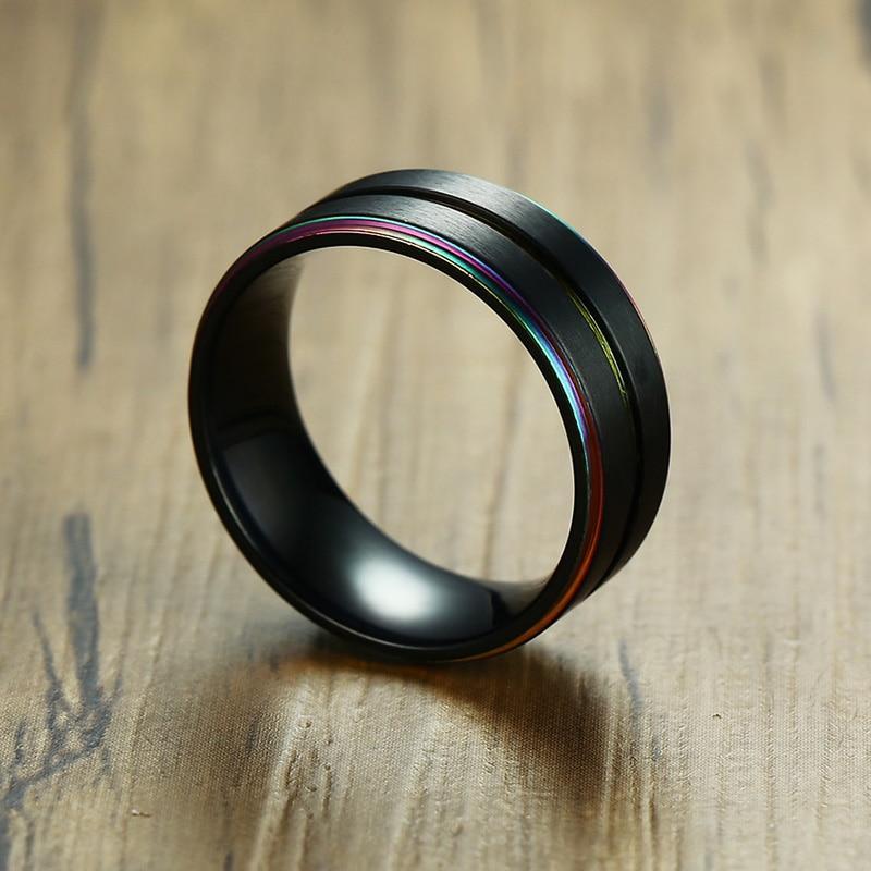 Stainless Steel Night Shade Rainbow Ring | dmunderwear product image 4