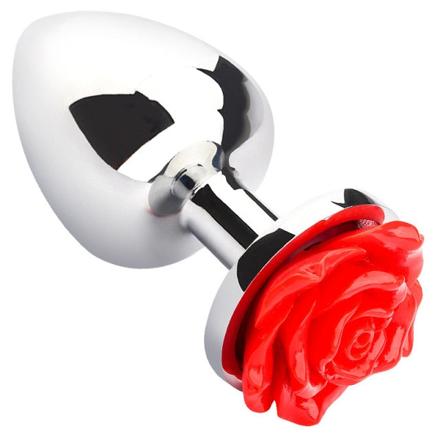 Stainless Steel Rose Butt Plug | dmunderwear detail image 1