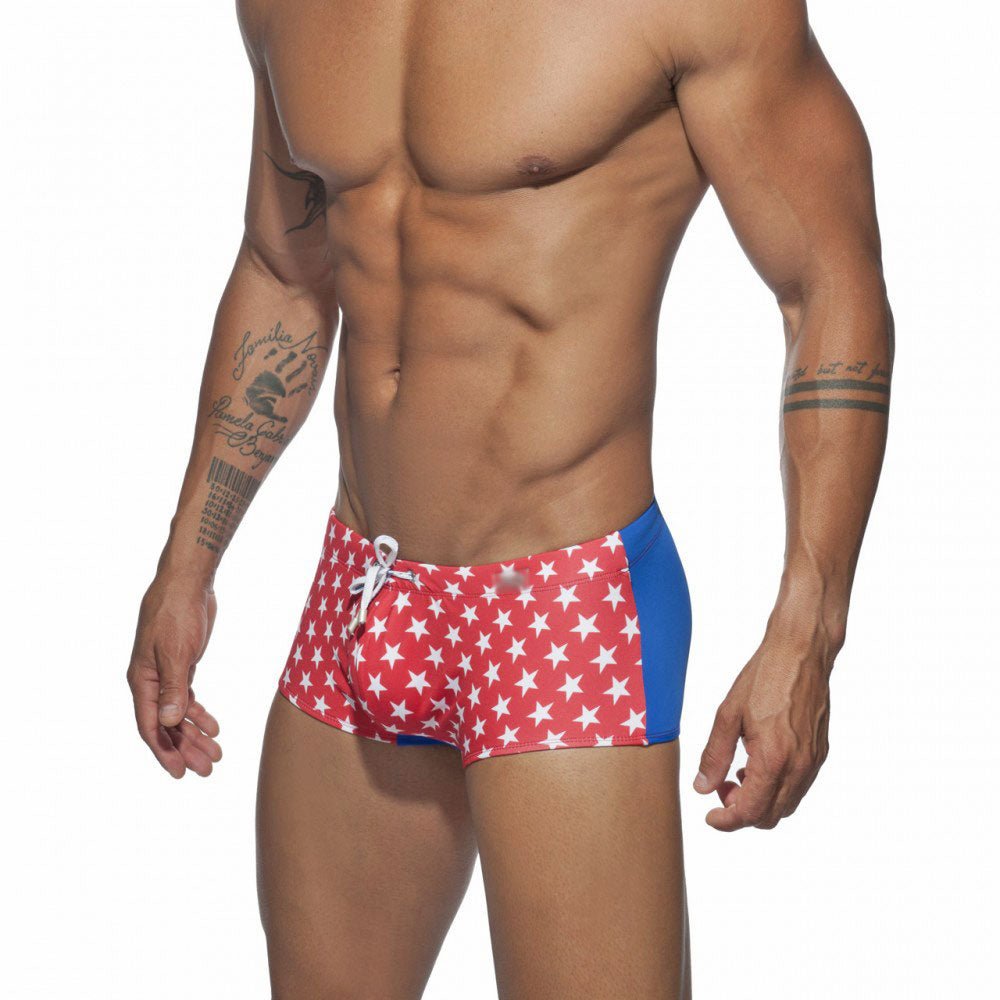 ORVLS Stars Ultra Square Cut Swim Trunks | dmunderwear detail image 2