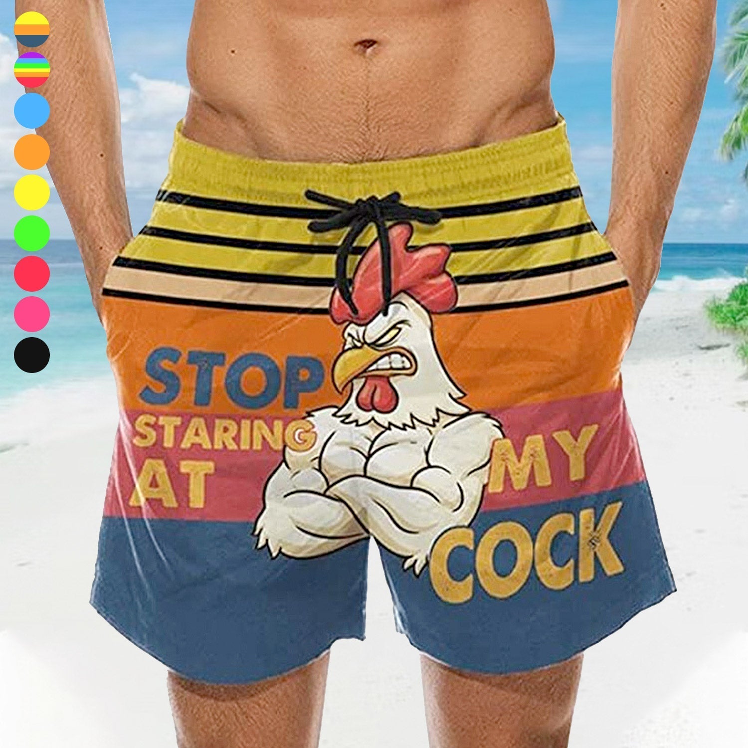 ORVLS Stop Staring Board Shorts | dmunderwear detail image 1