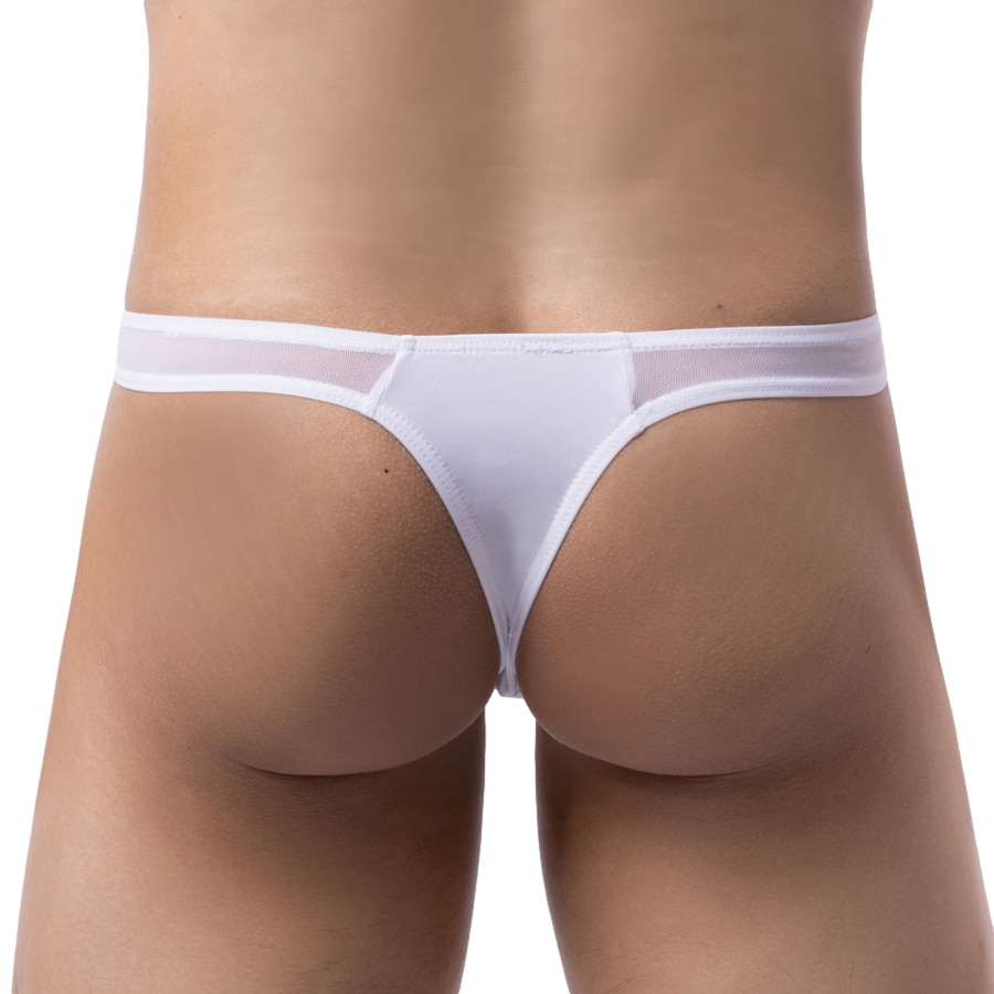 Stretchy Half-Sheer Thong | dmunderwear detail image 8