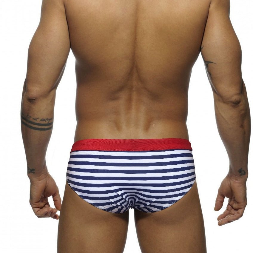 Striped Bowtie Swim Briefs | dmunderwear detail image 4