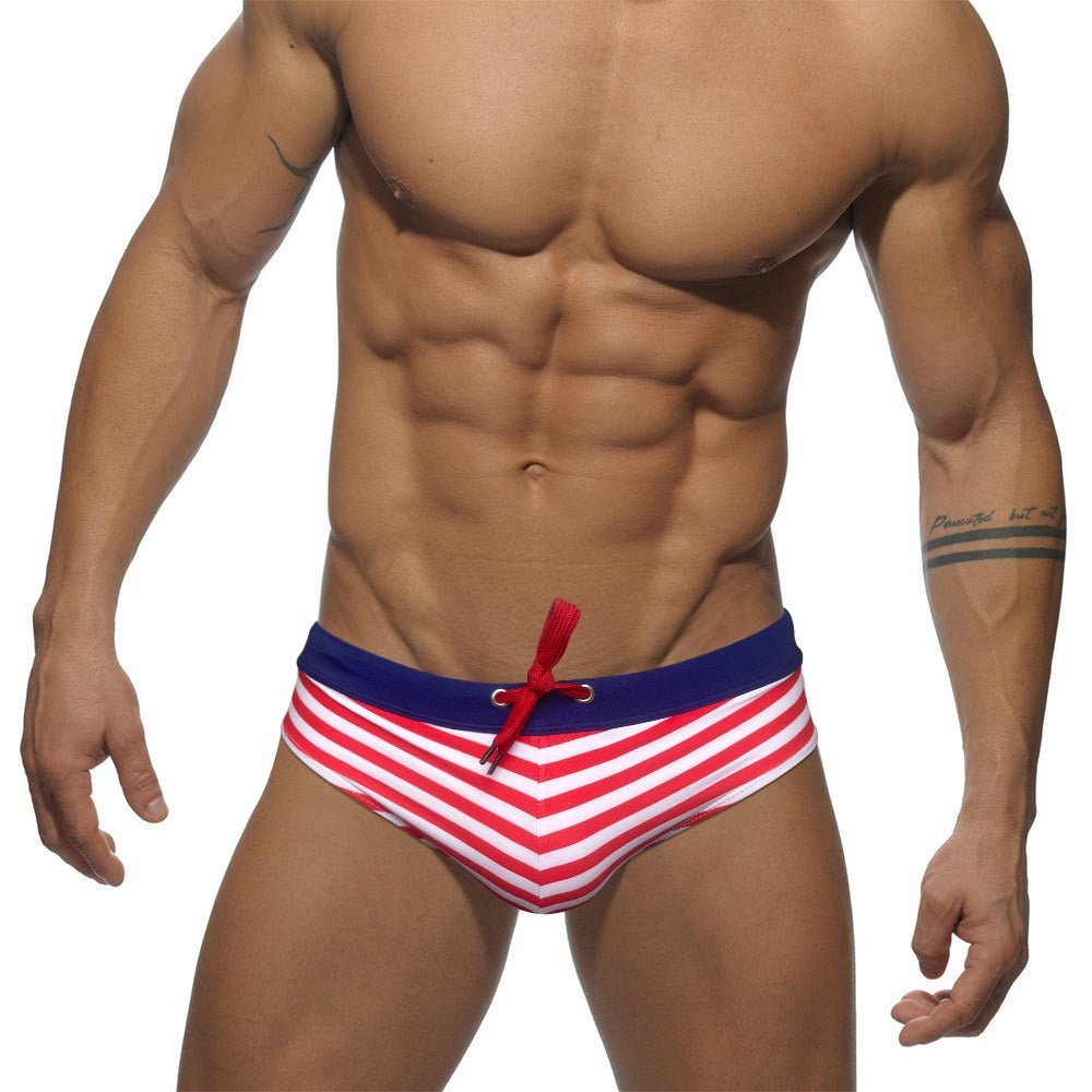Striped Bowtie Swim Briefs | dmunderwear detail image 7