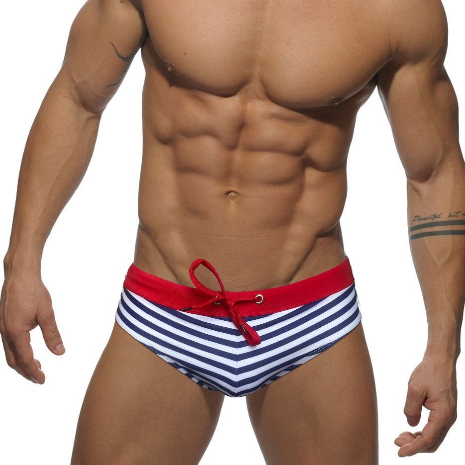 ORVLS Striped Bowtie Swim Briefs | dmunderwear detail image 1