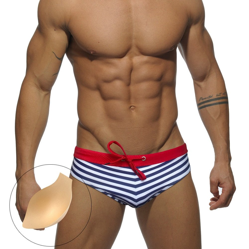 ORVLS Striped Bowtie Swim Briefs | dmunderwear detail image 6
