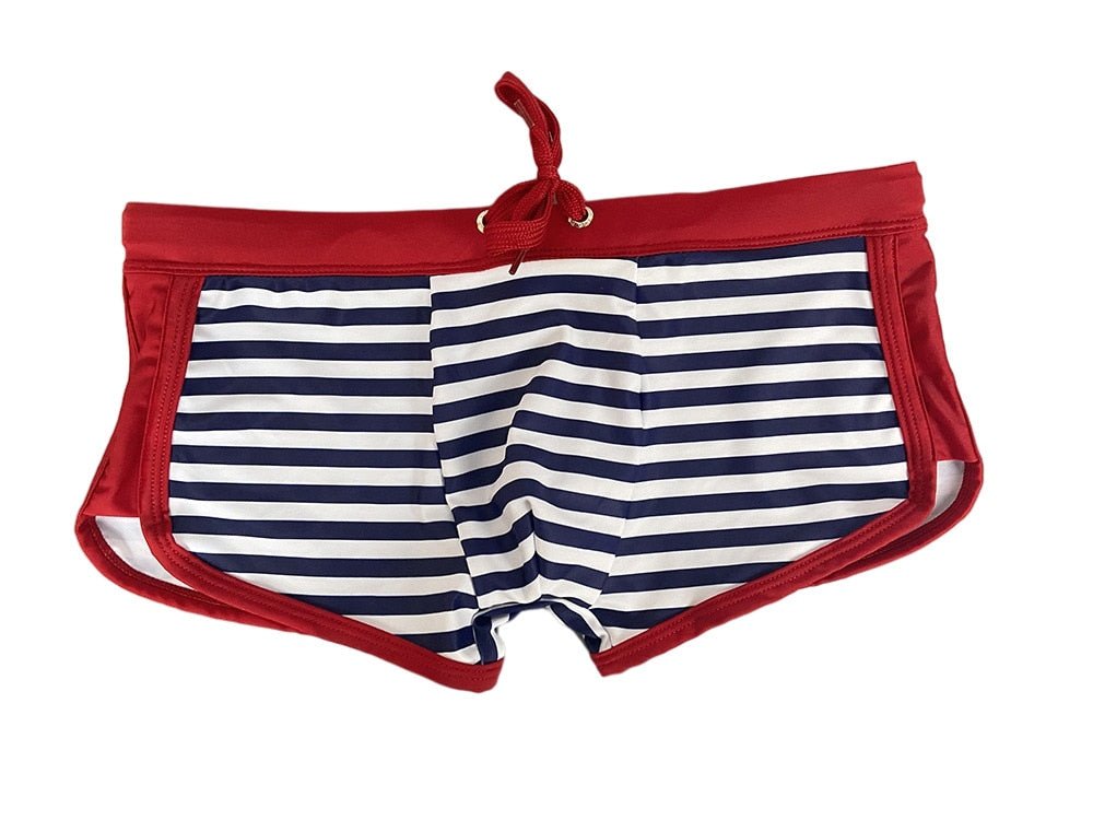 Striped Bowtie Swim Trunks | dmunderwear detail image 4