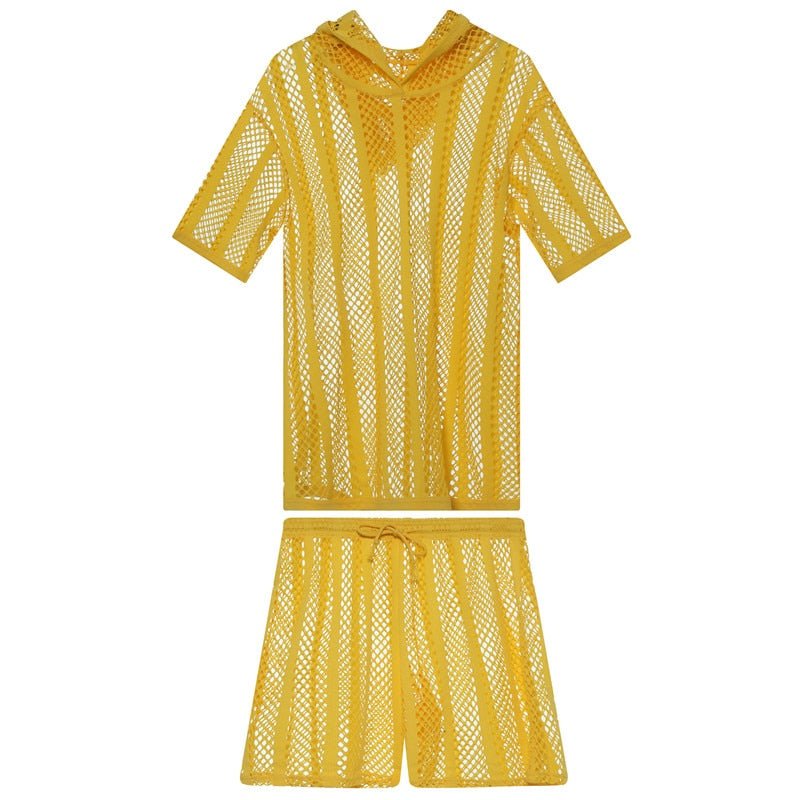 Striped Hoodie Mesh Suit | dmunderwear detail image 15