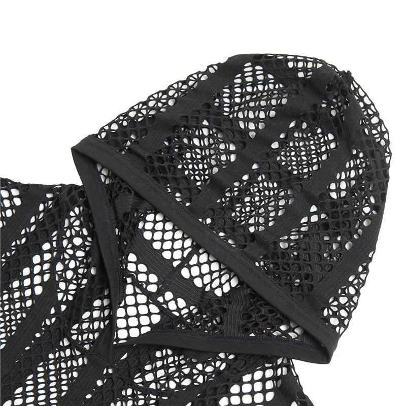 ORVLS Striped Hoodie Mesh Suit | dmunderwear detail image 2