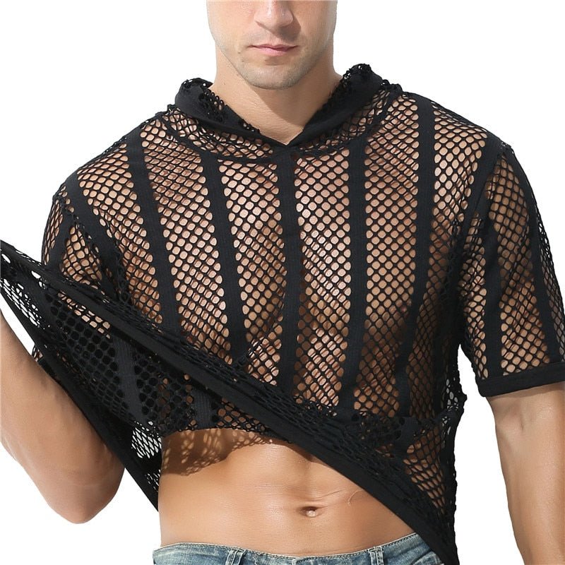 ORVLS Striped Hoodie Mesh Suit | dmunderwear detail image 4