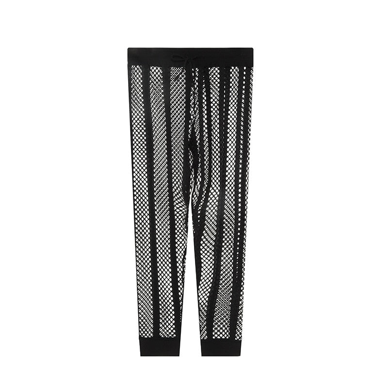 Striped Mesh Tights | dmunderwear detail image 4